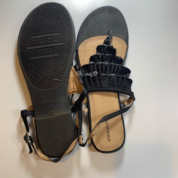 Xhilaration Shoes Xhilaration Charcoal Denim Ruffle Distressed Poshmark